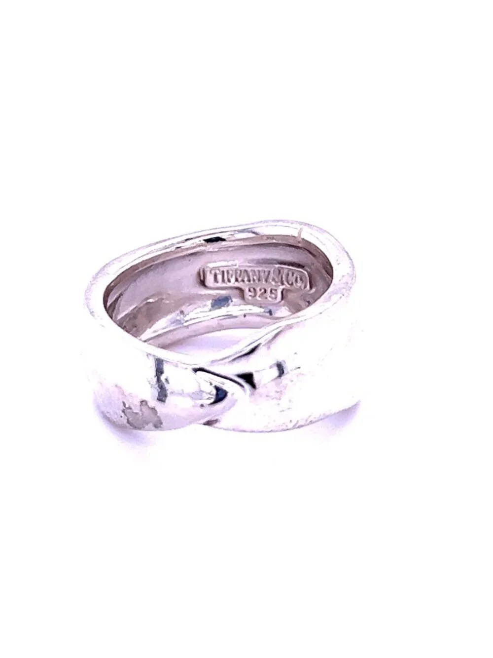 Tiffany & Co Estate Leaf Band Size 6.5 Silver 10 mm TIF501